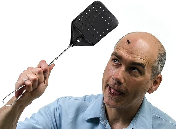 Leather Fly Swatter 2 Pack with 5 Window Fly Traps - Heavy Duty Fly Swatter Manual, Retractable Indoors Outdoors, Large Swatters Multi Pack Long Handle, MATA Moscas