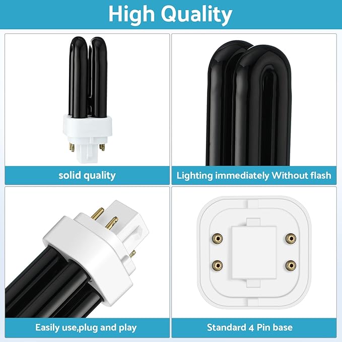 6 Packs Bug Zapper Replacement UV Bulbs 41050 Replacement Bulbs Compatible with DynaTrap Dt1050 Dt1100 Dt1250, 1/2 Acre Trap Bulb, 7w UV Light Ultraviolet Mosquito Killer Lamp