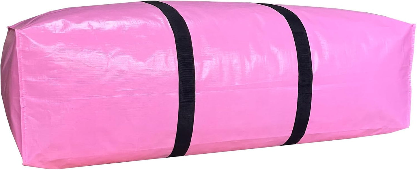 155 Gallon Extra Large Storage Bags, Jumbo Moving Storage Bags, Foldable Big Pink Waterproof Outdoor Patio Cushion Storage Bag, 60x30x20inch - 1PACK