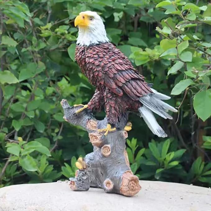 Garden Sculpture & Statue Flight of Freedom American Bald Eagle Hanging Bird Decor - Hand-Painted Majestic America Indoor/Outdoor USA Decor for Patio, Office