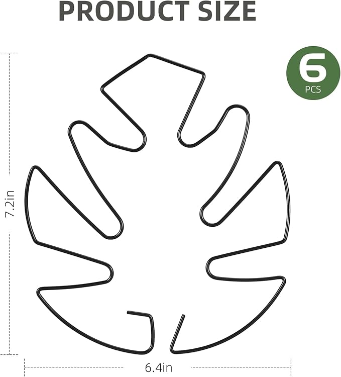 6PCS Iron Monstera Plant Support, Uniquely Designed Indoor Plant Accessories, Stable Plant Support Stakes for Indoor Plant, Turtle Shell Bamboo Clamp Set for Thriving Growth