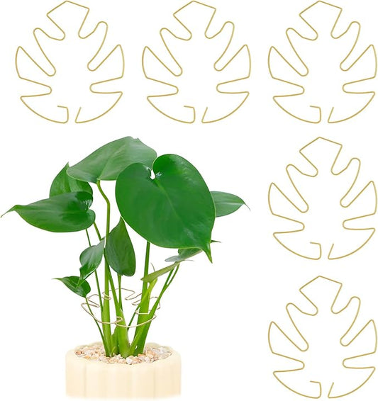 5PCS Iron Monstera Plant Support, Plant Stem Support, Turtle Shell Bamboo Clamp Set, Stable Plant Support Stakes for Indoor Plant, Ideal Present for Plant Lovers