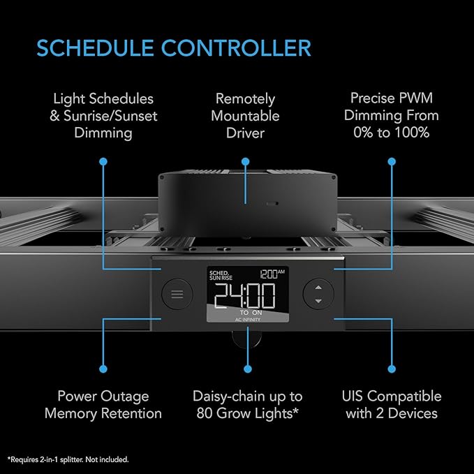 AC Infinity IONFRAME EVO4, Samsung LM301H EVO Bar LED Grow Light 3x3, 896 Diodes, with Schedule Controller, 300W Full-Spectrum Commercial Plant Lights for Indoor Growing in Grow Rooms & Greenhouses