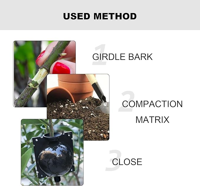UOIENRT 10 PCS Air Layering Propagation Kit, Reusable Half Transparent Grafting Ball with Zip Ties, Tree Root Growing Box Plant Rooting Grafting Box for Fast Propagation Plants (Large)