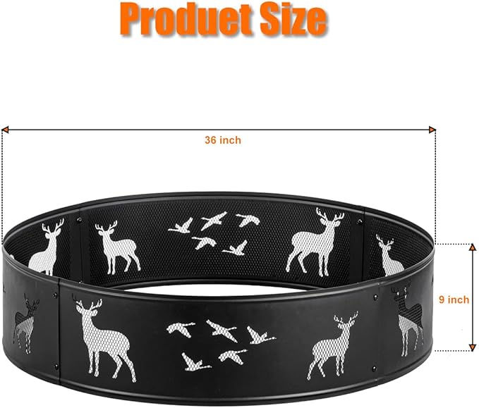 Fire Ring,Firepit Ring for Camping, Wood Burning Fire Pit for Outside,Yard,Garden,Outdoor Fireplace