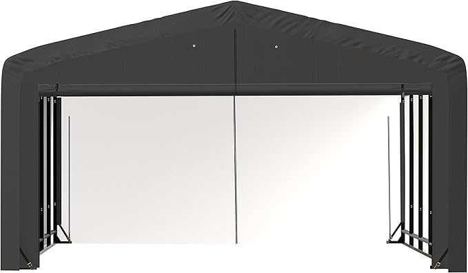 ShelterLogic ShelterTube Garage & Storage Shelter, 20' x 23' x 12' Heavy-Duty Steel Frame Wind and Snow-Load Rated Enclosure, Gray