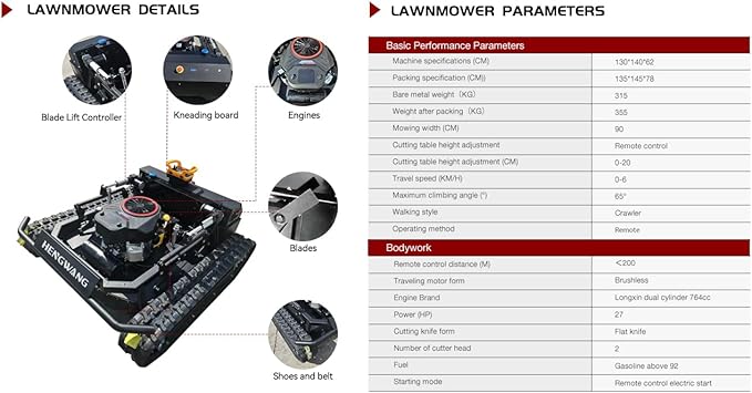 Remote Control Lawn Mower (HW-764-90L)