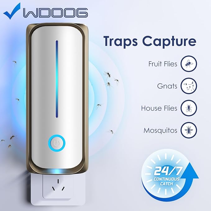 Flying Insect Trap, Plug in Fruit Fly Traps for Indoors, Light Trap Indoor Bug Zapper Gnat Traps for House Indoor with 10 Glue Card Refills
