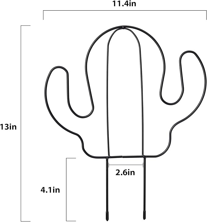 2 Pack Plant Trellis Indoor, 11.4" W x 13" H Small Trellis for Potted Plants, Decorative Trellis for Climbing Plants Indoor, Ideal for Vines on Tabletops, Balconies, Gardens and Lawns, Cactus-Shaped