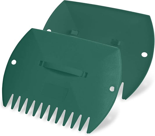 GardenHOME Leaf Scoops Hand Rakes, Large Leaf Grabbers for Yard Work and Garden Use, Clear and Collect Garden Rake, Leaf Scooper and Claws for Leaves, Lawn Debris, and Trash Cleanup, Green