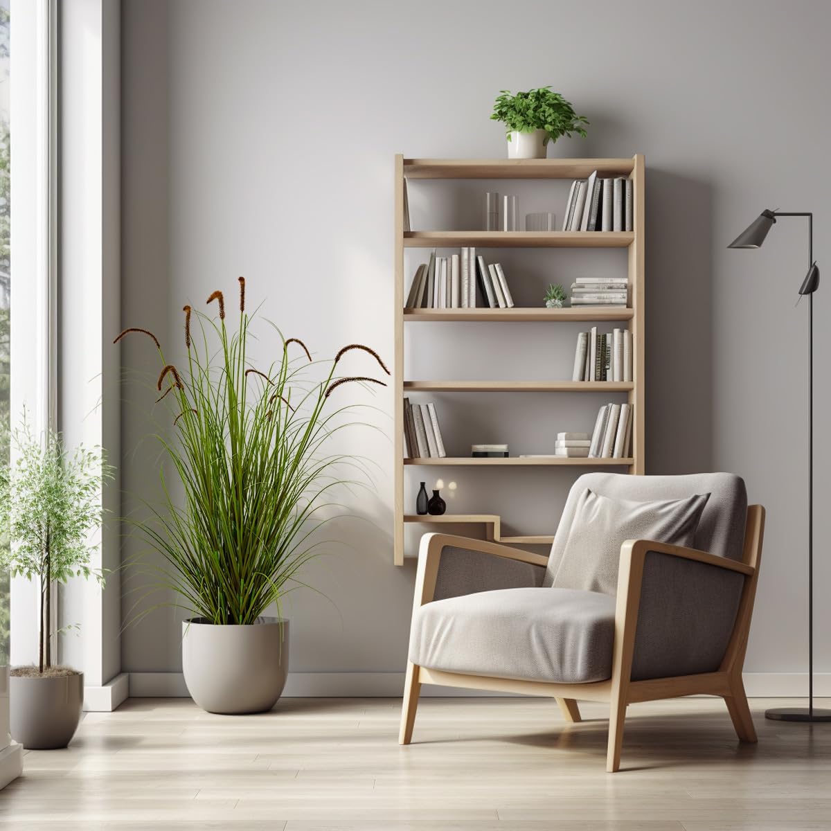 Artificial Plant 5ft(2pack) Tall Artificial Grass Plant,Faux Plants Indoor Home Decorative Artificial Plants & Flowers in Pot Fake Plant, House Plant Indoor