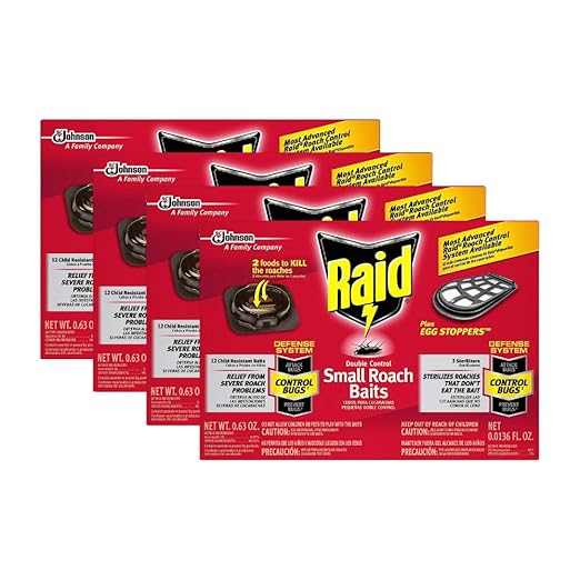 Raid Double Control Small Roach Baits Plus Egg Stopper 0.63 Ounce (Pack of 4)