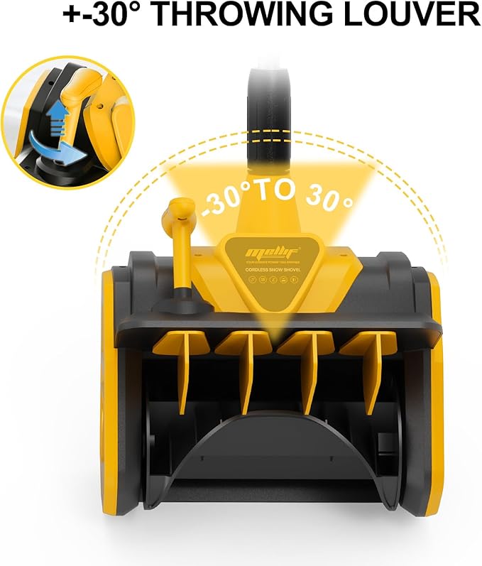 40V Cordless Snow Shovel Compatible with Dewalt 20V Battery(Tool Only), Electric Power Snow Thrower, Handheld Snow Blower with 13.2" in. Width 8" in. Depth, 26.5' ft Throwing Distance