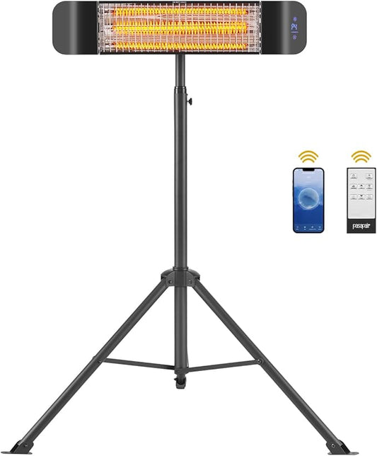 Pasapair Electric Patio Heater - Smart Infrared Indoor Heater 24H Timer with APP Control - Wall Mounted Outdoor Heater for Patio Garage - IP65 CSA Certified