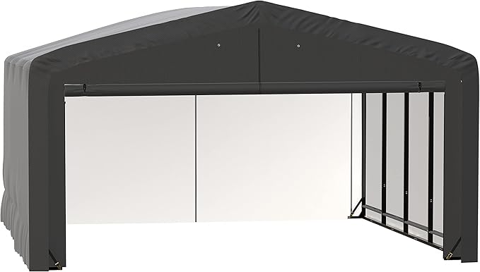 ShelterLogic ShelterTube Garage & Storage Shelter, 20' x 18' x 12' Heavy-Duty Steel Frame Wind and Snow-Load Rated Enclosure, Gray