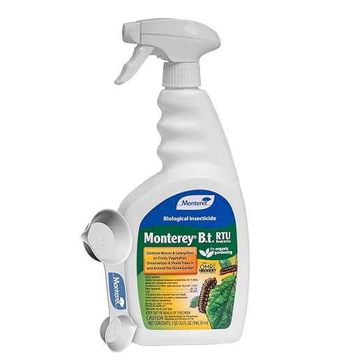 Monterey B.t. Bundled with Measuring Spoon - Organic Caterpillar Killer - Ready to Use Spray - 32 oz