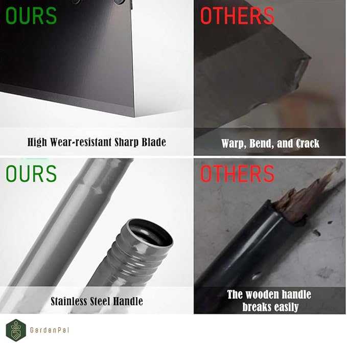 Gardenpal Flat Shovel,Snow Shovel, Ice Scraper, 54 inch Snow Ice Chopper for Walkway,Garden Cleaning Ice Removal Tool for Road