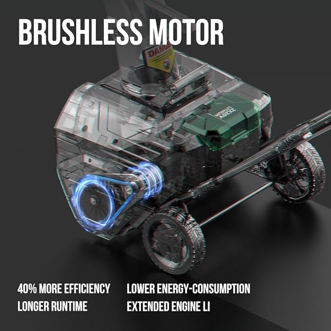 Litheli 2x20V Cordless Snow Blower, 20'' Single Stage Battery Powered Snow Blower with Brushless Motor, LED Lights, 25'' Throwing Distance, Includes 2x20V 4.0ah Batteries and Charger