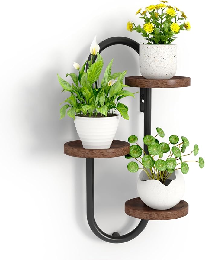 Wall Mounted Plant Stands Indoor Oval Plant Stand - 3 Tier Window Plant Shelf for Multiple Plants Space-Saving Corner Hanging Wall Stand for Small Spaces Planter Lover to Home Decor