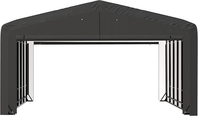 ShelterLogic ShelterTube Garage & Storage Shelter, 20' x 27' x 12' Heavy-Duty Steel Frame Wind and Snow-Load Rated Enclosure, Gray