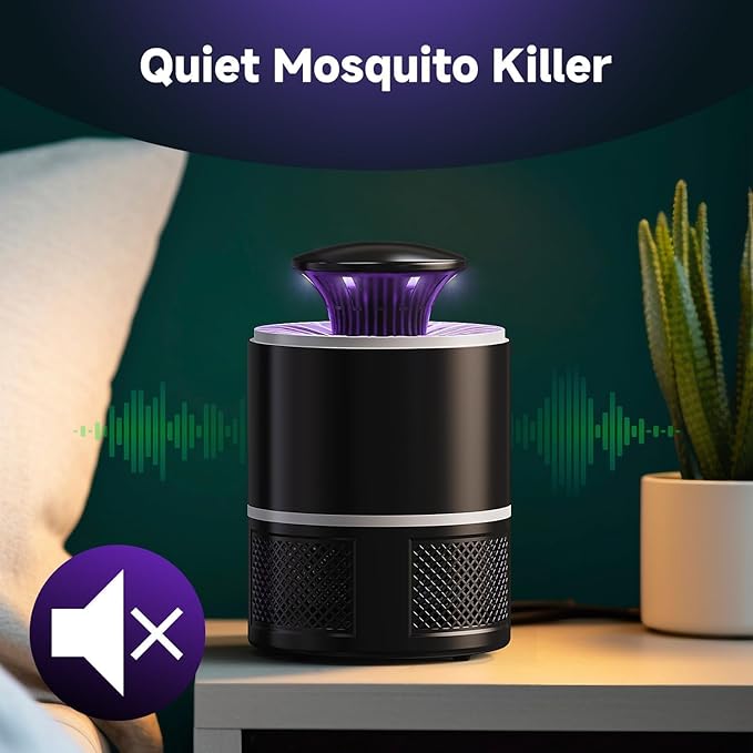 Fruit Fly Traps for Indoors, 2 in 1 Fruit Fly Trap for Home, Gnat Traps for House Indoor Bug Zapper Flying Insect Trap for Plants Moths Mosquitoes (black-2pc)