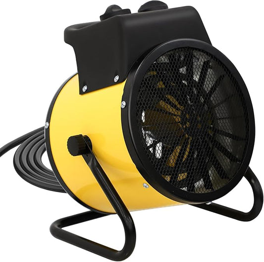 COOS BAY 1500W Portable Electric Space Heater, Outdoor Greenhouse Heater for Grow Tent, Garage, Workshop, Patio, RV – Radiant Heat, Overheat Protection, IPX4 Water Resistant, 1 Pack, Yellow