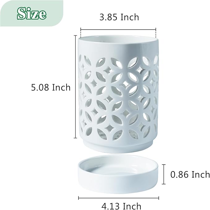 Orchid Pot with Holes & Saucers, Ceramic Pots for Repotting, Breathable Slotted Orchid Pots Flower Plant Nursery Pot White 4 Inch