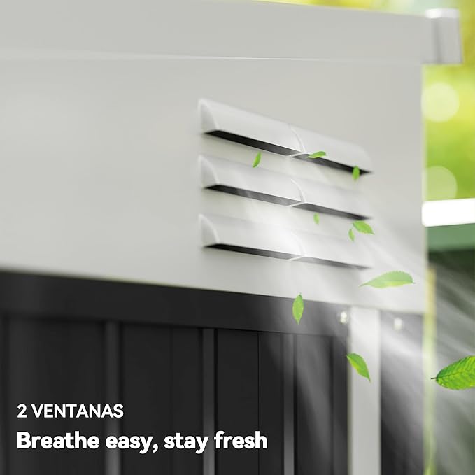 Outsunny 4' x 7.7' Metal Outdoor Storage Shed, Lean to Storage Shed, Garden Tool Storage House with Lockable Door and 2 Air Vents for Backyard, Patio, Lawn, Dark Gray