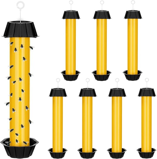 Qualirey Fly Traps for Indoor Outdoor Hanging Fruit Fly Stick Trap Sticky Mosquito for Home Insect 10 x 2.5 Inches(Yellow,8 Pcs)