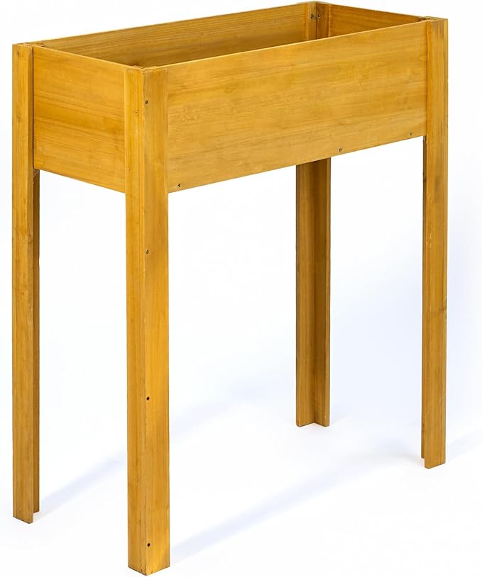 Premium Fir Wooden Raised Garden Bed with Four Legs for Backyard and Balcony Gardening,Suitable for Indoor and Outdoor use,33.07''×15.75''×38.58''