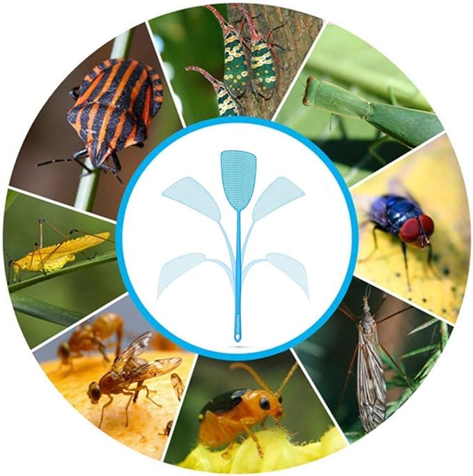 ChicRosa Fly Swatter, 3 Pack Strong Flexible Manual Swat Set, Assorted Colors, Long Range Handles, Indoor and Outdoor Racket for Bug, Mosquito, Bee, Spiders, Flies