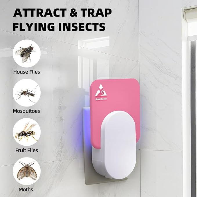 36 Pcs Sticky Refill Glue Cards, Compatible with Safer Home SH502, Dynatrap DT3005W-DS3, DT23005-06, Targets Moth, Fly, Mosquito, Gnat and More, Safe and Super Sticky (Peach Pink)