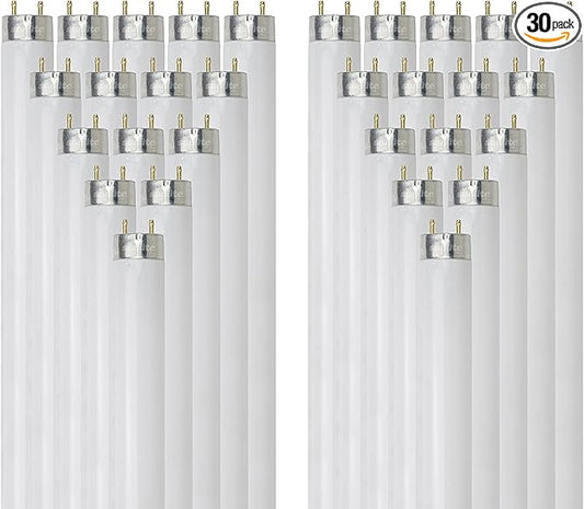 Sunlite F32T8/SP850 T8 Linear Fluorescent Lamp, 32 Watts, 3100 Lumens, 5000K Daylight, Medium G13 Bi Pin Base, High Performance Straight Tube, 30 Pack