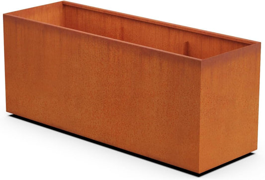 Large Rectangular Planters for Outdoor Plants - 72x24x30 Inch Corten Steel Planter, Extra Large Metal Planter Box for Patios, Decks & Privacy Screens, Arrives Fully Assembled