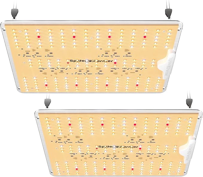 Spider Farmer 2025 New SF1000D 2Pack LED Grow Light with Samsung LM301B Diodes Deeper Penetration & IR Lights Full Spectrum Growing Lamps for Indoor Plants Seedlings Vegetables Flowers 2x4 Grow Tent
