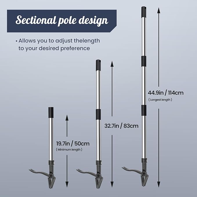 Weed Puller Tool Stand Up Weeder with Long Handle & 4-Claw Steel Head Manual Weed Remover Tool for Lawn and Garden (Steel)