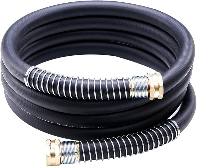 Leader Garden Hose 10ft x 3/4", Heavy Duty Short Water Hose, Female to Female Fittings, Five Layered Braiding for Durability, 1000PSI Burst, 300PSI Working (Black)