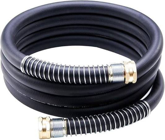 Leader Garden Hose 10ft x 3/4", Heavy Duty Short Water Hose, Female to Female Fittings, Five Layered Braiding for Durability, 1000PSI Burst, 300PSI Working (Black)