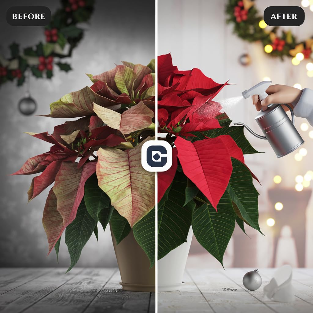 Premium Holiday Plant Food Mist - 3-1-2 Liquid Fertilizer Spray for Poinsettias, Christmas Flowers, and Greenery - 8oz