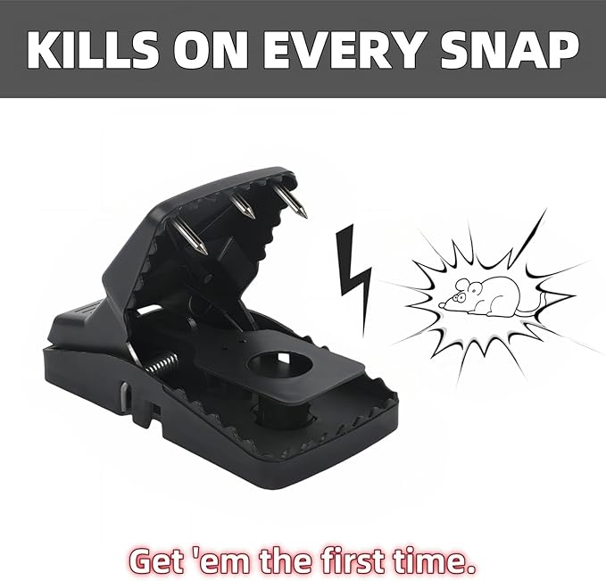 Unstoppable Rat Traps for Indoors and Outdoors, Large Strong Mouse Traps with Double The Power to Tackle Tougher Mice and Rats, Simple, Sturdy and Reusable, 4 Pack