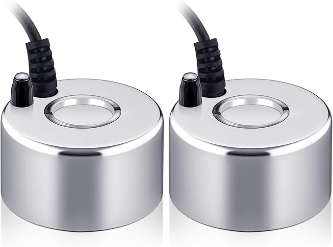 2 Pcs Mist Maker Fogger Small Ultrasonic Fog Machine Fountain Halloween Cauldron Mister Fogger Water Garden Pond Foggers Air Humidifier with 12 LED Light Flashes for Party (Without Light, Alloy)