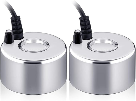 2 Pcs Mist Maker Fogger Small Ultrasonic Fog Machine Fountain Halloween Cauldron Mister Fogger Water Garden Pond Foggers Air Humidifier with 12 LED Light Flashes for Party (Without Light, Alloy)