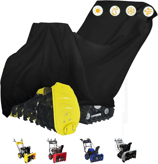 Oslimea Outdoors Snow Blower Cover - 600D Heavy Duty Polyester, Waterproof, UV Protection, Universal Size for Most Electric Two Stage Snow Blowers 47" L x 31" W x 37" H