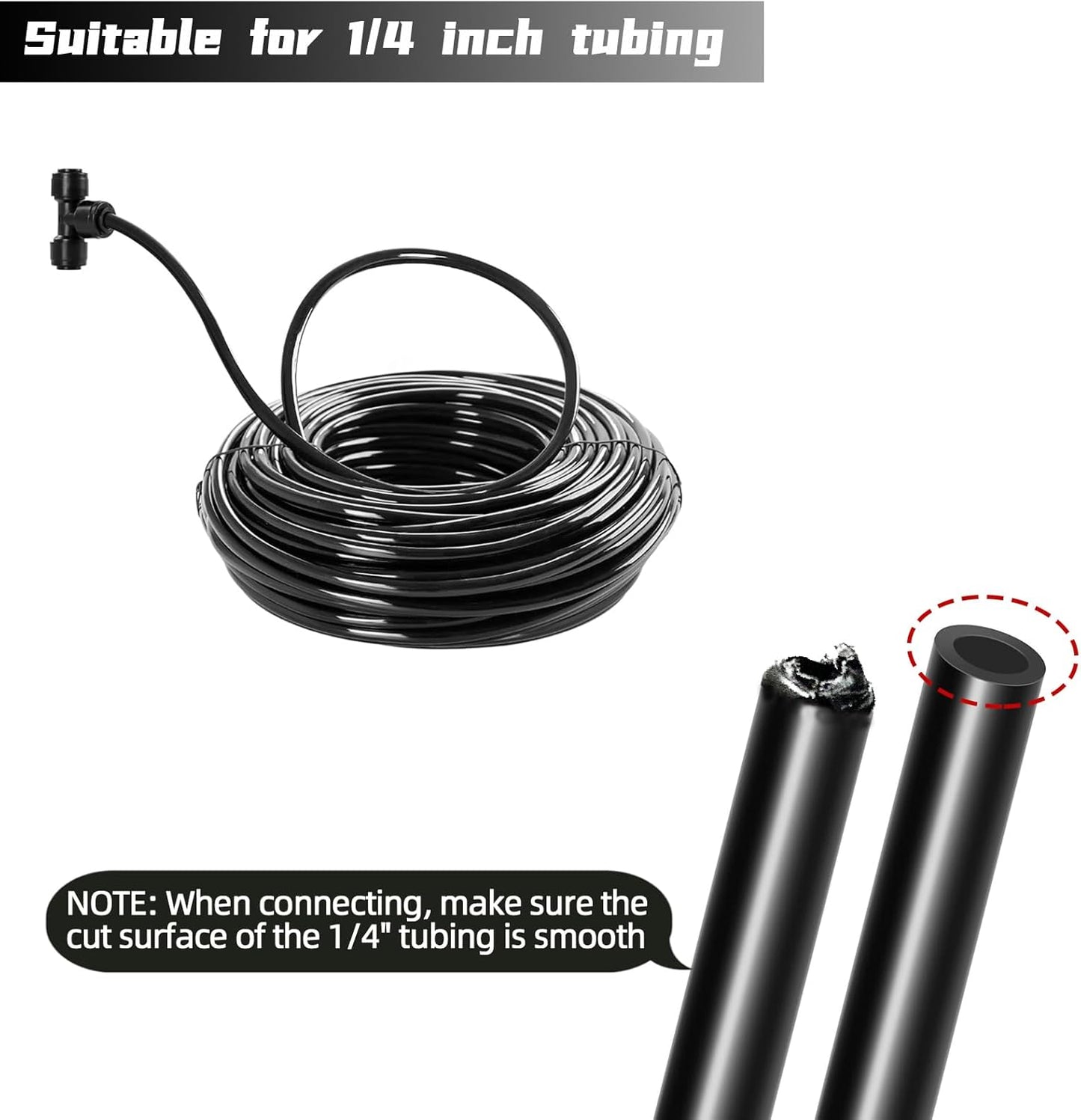 45 Pack Quick Connect 1/4" Drip Tubing Irrigation Fittings Kit Universal 1/4'' Drip Irrigation Tubing Connectors Leak Free Fitting Set Includes 10 Tee 10 Coupling 10 Elbow 10 End Cap 5 Shut Off Valve