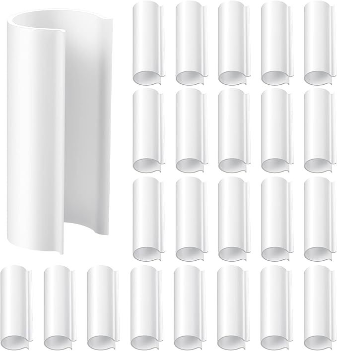 Jetec 32 Pcs PVC Pipe Clips Pool Cover Clamps for Above Ground Pool Greenhouses, Row Covers, Garden, Shelters, Bird Protection, 2.4 Inch Long(for 3/4 Inch PVC Pipe,White)