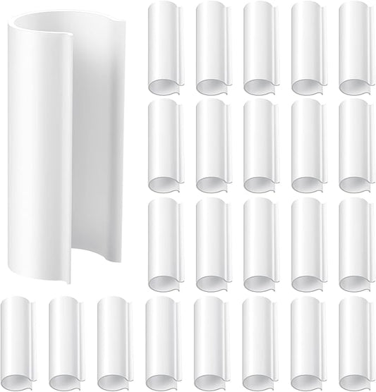 Jetec 32 Pcs PVC Pipe Clips Pool Cover Clamps for Above Ground Pool Greenhouses, Row Covers, Garden, Shelters, Bird Protection, 2.4 Inch Long(for 3/4 Inch PVC Pipe,White)