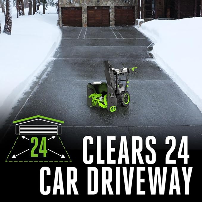 EGO Power+ 24" Electric Snow Blower, Cordless Self-Propelled 2-Stage XP, Includes (2) 56 V 10.0Ah Batteries and Dual Port Charger - SNT2416