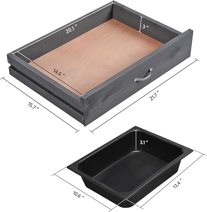 Yaheetech Outdoor Potting Bench Table Potters Benches Garden Workstation for Horticulture with Drawer/Adjustable Shelf Rack/Removable Sink/Hooks/Pads, Gray