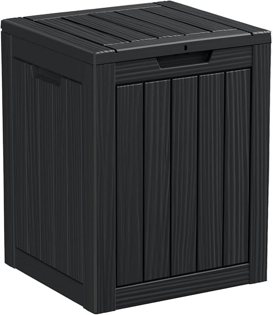 DRATO Deck Boxes, 28 Gallon Outdoor Storage Box for Patio Cushion, Sports Equipment, Garden Tools, Waterproof and UV Resistant, Lockable Black