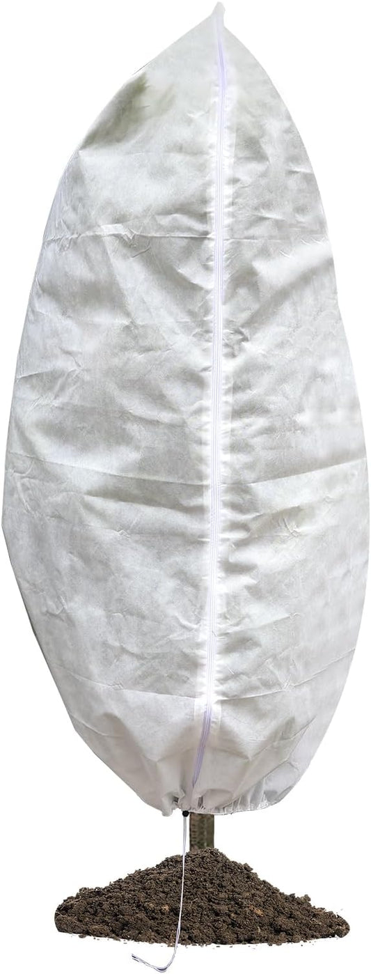Plant Covers Freeze Protection, 75"W X 90"H Large Frost Blankets 2.47oz/yd² with Zipper Drawstring, Reusable Frost Cloth Tree Covers Shrub Jackets for Winter Outdoor Plants Fruit Tree Potted